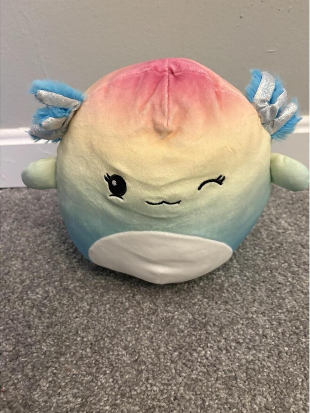 Kellytoy Squishmallow 8” Axolotl Aika Rainbow plush/stuffed animal/kids toy
